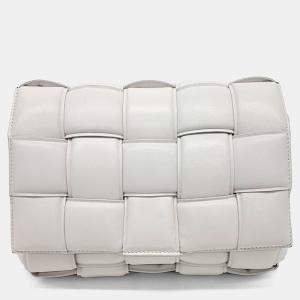 Bottega Veneta White Leather padded cassette bag