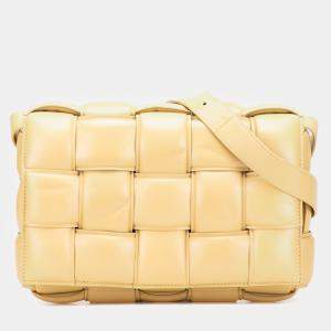 Bottega Veneta Yellow Nappa Intrecciato Padded Cassette Crossbody Bag