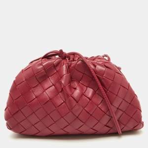 Bottega Veneta Fuchsia Intrecciato Leather Mini The Pouch Bag