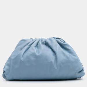 Pre Owned Bottega Veneta Blue Lambskin The Pouch