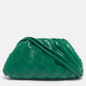 مملوكة مسبقًا Bottega Veneta Green Intrecciato Leather Extra Mini Pouch Bag