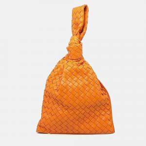 Pre Owned Bottega Veneta Orange Leather BV Twist