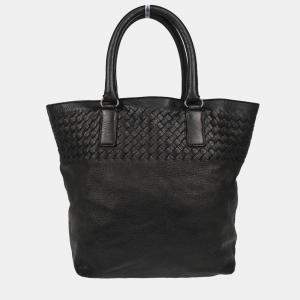 Pre Owned Bottega Veneta Black Intrecciato Tote Handbag