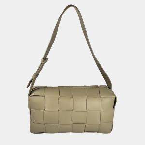 Pre Owned Bottega Veneta Medium Brick Cassette Bag Sage Green