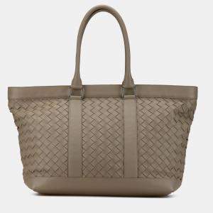 Pre Owned Bottega Veneta Brown Nappa Intrecciato Tote