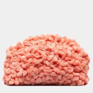 Pre Owned Bottega Veneta Pink Chenille The Mini Pouch Crossbody