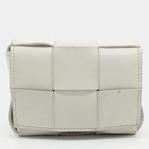 Pre Owned Bottega Veneta White Leather Candy Cassette Bag
