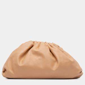 Pre Owned Bottega Veneta Beige Lambskin The Pouch