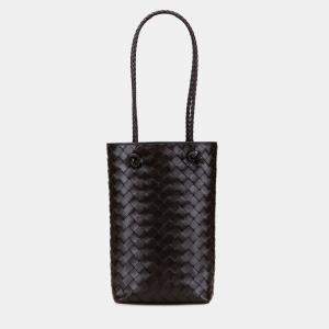 Pre Owned Bottega Veneta Brown Mini Nappa Intrecciato Tote