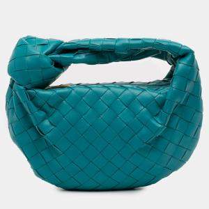 Pre Owned Bottega Veneta Blue Mini Nappa Intrecciato Jodie
