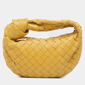 Pre Owned Bottega Veneta Yellow Mini Nappa Intrecciato Jodie
