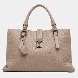 Pre Owned Bottega Veneta Brown Medium Nappa Intrecciato Roma Tote