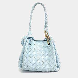 Pre Owned Bottega Veneta Blue Leather Parachute Small