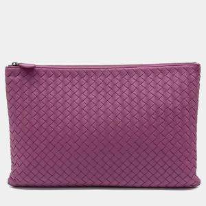 Pre Owned Bottega Veneta Leather mesh clutch