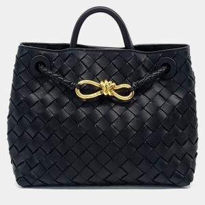 Pre Owned Bottega Veneta Black Leather Andiamo Small