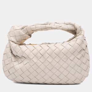 Pre Owned Bottega Veneta White Mini Nappa Intrecciato Jodie