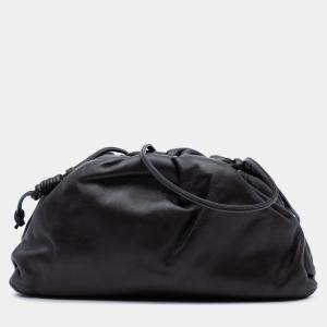 Pre Owned Bottega Veneta Black Lambskin The Mini Pouch Crossbody