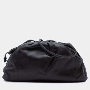 Pre Owned Bottega Veneta Black Lambskin The Mini Pouch Crossbody