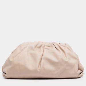 Pre Owned Bottega Veneta Beige Brown Lambskin The Pouch