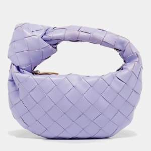 Pre Owned Bottega Veneta Lilac Intrecciato Leather Micro Candy Jodie Bag