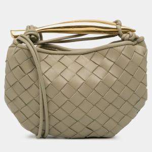 Pre Owned Bottega Veneta Brown Baby Lambskin Intrecciato Sardine