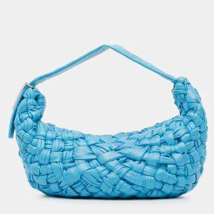 Pre Owned Bottega Veneta Blue Foulard Intrecciato Banana