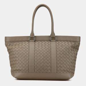 Pre Owned Bottega Veneta Brown Nappa Intrecciato Tote