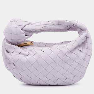 Pre Owned Bottega Veneta Purple Mini Suede Intrecciato Jodie