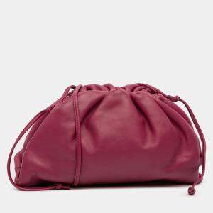 Pre Owned Bottega Veneta Purple Lambskin The Mini Pouch Crossbody