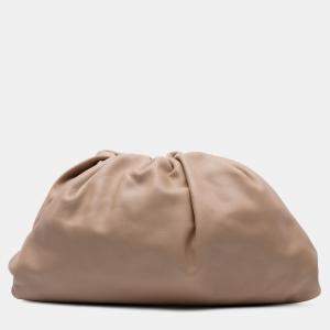 Pre Owned Bottega Veneta Brown Lambskin The Pouch