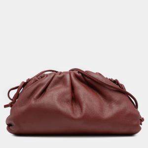Pre Owned Bottega Veneta Red Lambskin The Mini Pouch Crossbody
