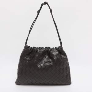 Pre Owned حقيبة غبار متوسطة بوتيغا فينيتا جلد أنتريشياتو بني داكن