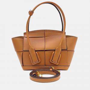 Pre Owned Bottega Veneta Brown Leather Arco Mini