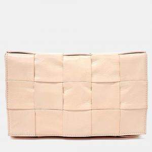 Pre Owned Bottega Veneta Beige Leather Cassette Bag