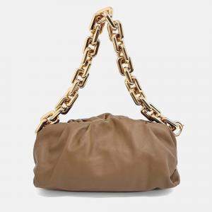 Pre Owned Bottega Veneta Brown Leather Chain Shoulder Bag