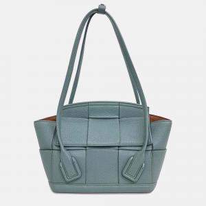 Pre Owned Bottega Veneta Green Leather Arco Small