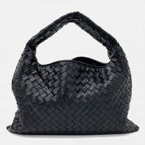 Pre Owned Bottega Veneta Black Leather Small Hop