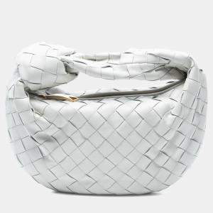 Pre Owned Bottega Veneta White Mini Nappa Intrecciato Jodie