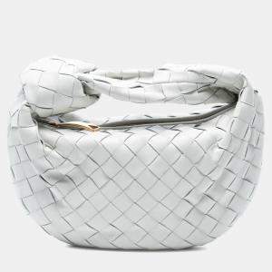 Pre Owned Bottega Veneta White Mini Nappa Intrecciato Jodie