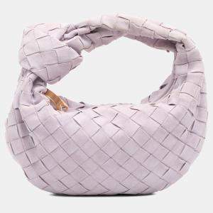 Pre Owned Bottega Veneta Purple Mini Suede Intrecciato Jodie