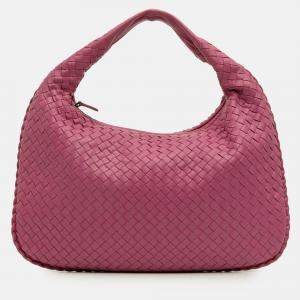 Pre Owned Bottega Veneta Pink Small Nappa Intrecciato Veneta Hobo