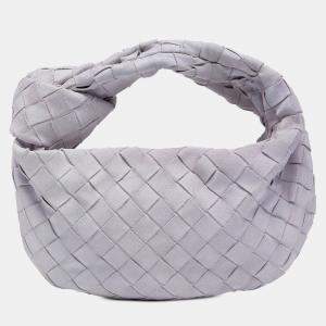 Pre Owned Bottega Veneta Purple Mini Suede Intrecciato Jodie