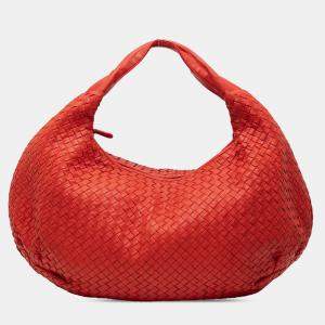 مملوكة مسبقًا Bottega Veneta Red Large Nappa Intrecciato Belly Hobo