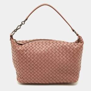 Pre Owned Bottega Veneta Old Rose Intrecciato Leather Shoulder Bag