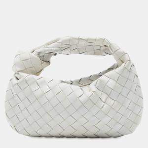 Pre Owned Bottega Veneta White Mini Nappa Intrecciato Jodie