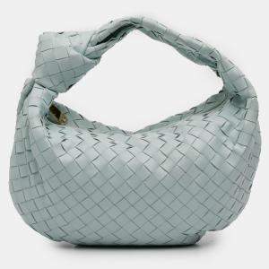 Pre Owned Bottega Veneta Blue Teen Nappa Intrecciato Jodie