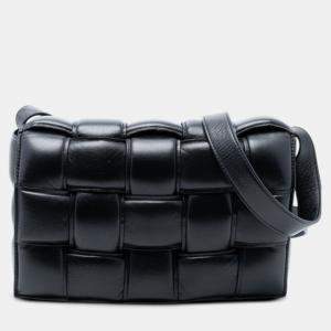 مملوكة مسبقًا Bottega Veneta Black Nappa Intrecciato Padded Cassette Crossbody