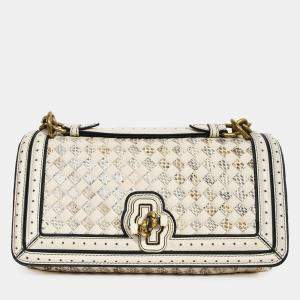 Pre Owned حقيبة كتف عقدة أوليمبيا بوتيغا فينيتا 2018 جلد إيرز إنترتشياتو مدققة رمادية