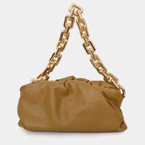 Pre Owned Bottega Veneta Brown Leather Chain Pouch