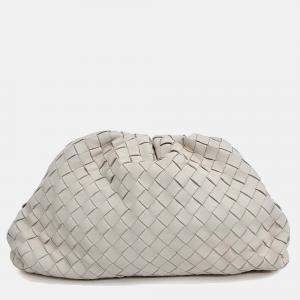 Pre Owned Bottega Veneta Beige Leather Mesh Butter Calf Pouch